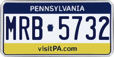 PA license plate MRB5732