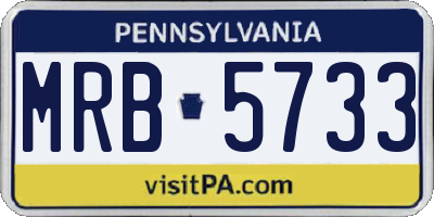 PA license plate MRB5733