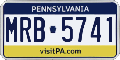 PA license plate MRB5741