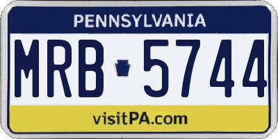 PA license plate MRB5744