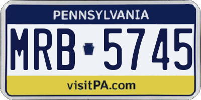 PA license plate MRB5745