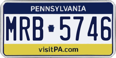 PA license plate MRB5746