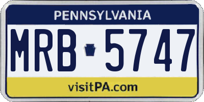 PA license plate MRB5747