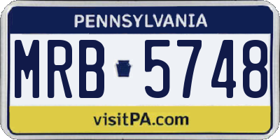 PA license plate MRB5748
