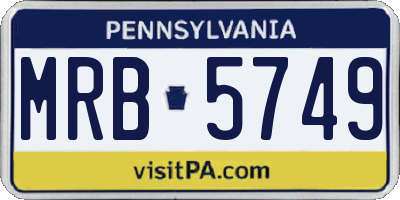 PA license plate MRB5749