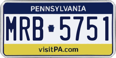 PA license plate MRB5751