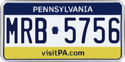 PA license plate MRB5756