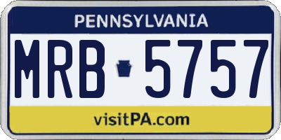 PA license plate MRB5757