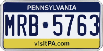 PA license plate MRB5763