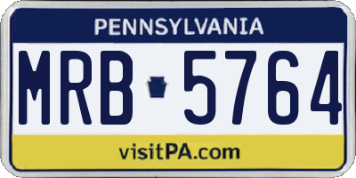 PA license plate MRB5764