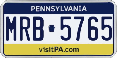 PA license plate MRB5765