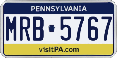 PA license plate MRB5767
