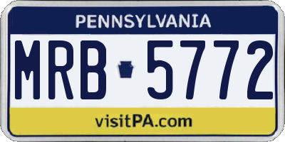 PA license plate MRB5772