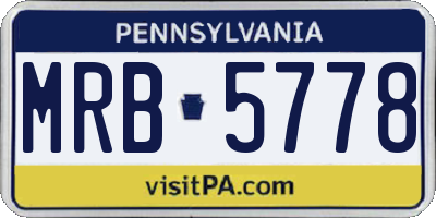 PA license plate MRB5778