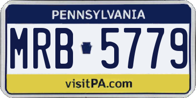 PA license plate MRB5779