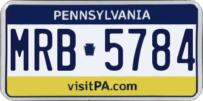 PA license plate MRB5784