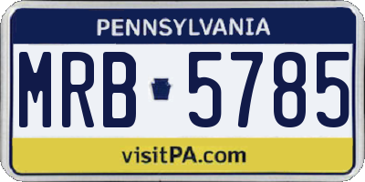 PA license plate MRB5785