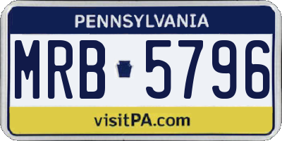 PA license plate MRB5796