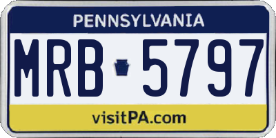 PA license plate MRB5797