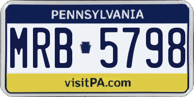 PA license plate MRB5798