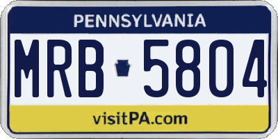 PA license plate MRB5804