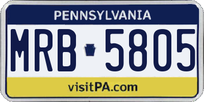 PA license plate MRB5805