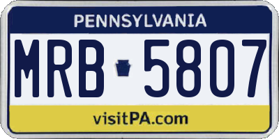 PA license plate MRB5807