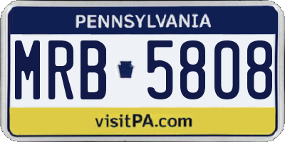 PA license plate MRB5808