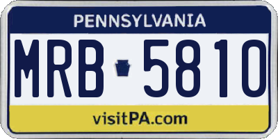 PA license plate MRB5810