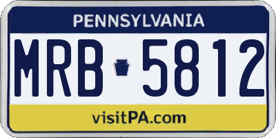 PA license plate MRB5812