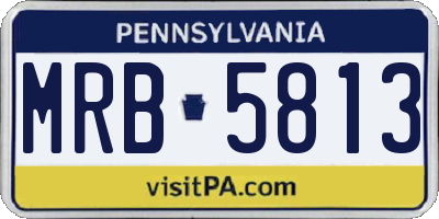 PA license plate MRB5813