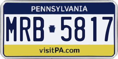 PA license plate MRB5817