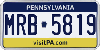 PA license plate MRB5819