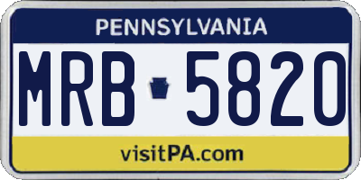 PA license plate MRB5820