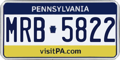 PA license plate MRB5822