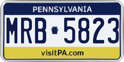 PA license plate MRB5823