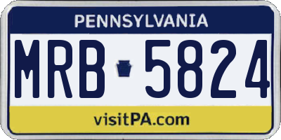 PA license plate MRB5824
