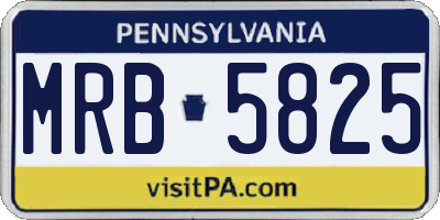 PA license plate MRB5825