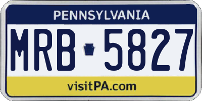 PA license plate MRB5827