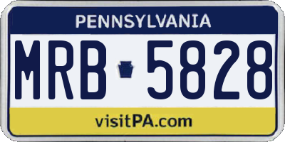 PA license plate MRB5828