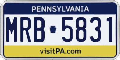 PA license plate MRB5831
