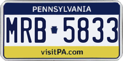 PA license plate MRB5833