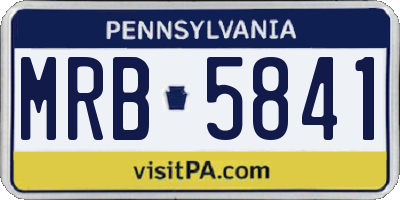PA license plate MRB5841