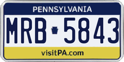 PA license plate MRB5843