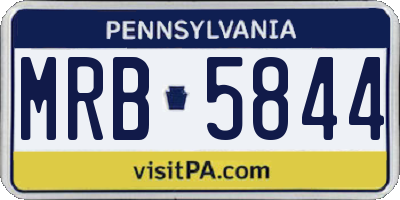PA license plate MRB5844
