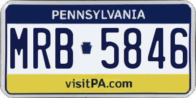 PA license plate MRB5846