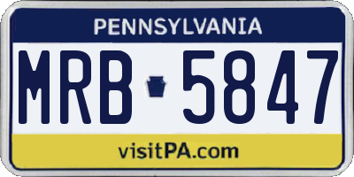 PA license plate MRB5847