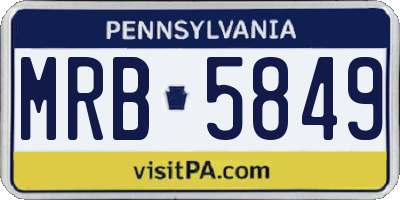 PA license plate MRB5849