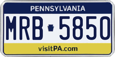 PA license plate MRB5850