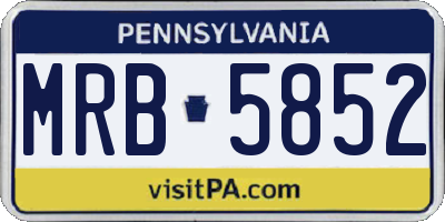 PA license plate MRB5852